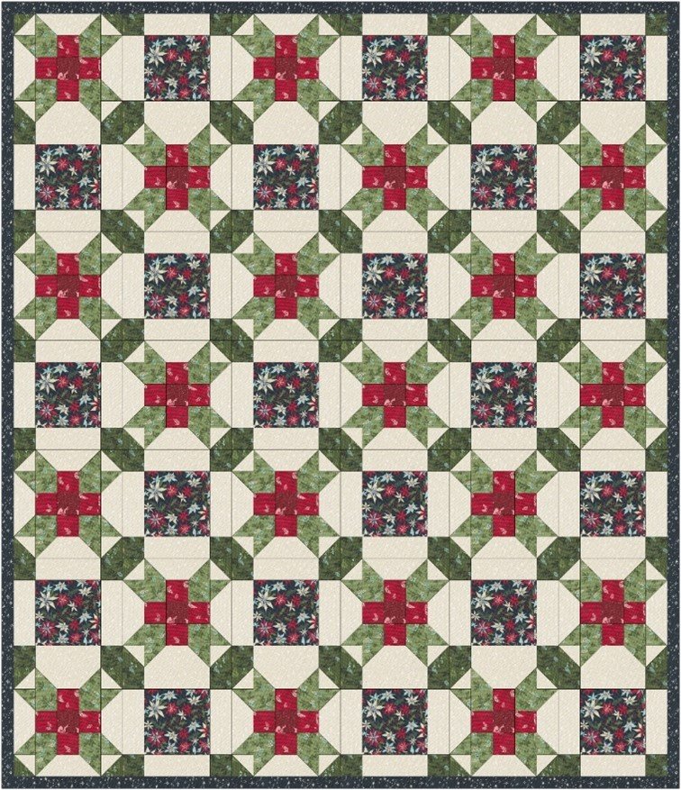 Sunflower Lane Holiday Ribbons Quilt Pattern - Digital Download