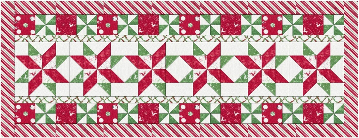 Sunflower Lane Peppermint Swirl Table Runner Pattern - Digital Download